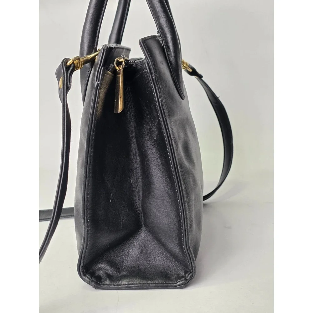 GIANI BERNINI Crossbody Shoulder Bag‎ Black Leather Handbag Classic Purse Vtg
